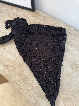 Black crochet waist belt - Fash Focused