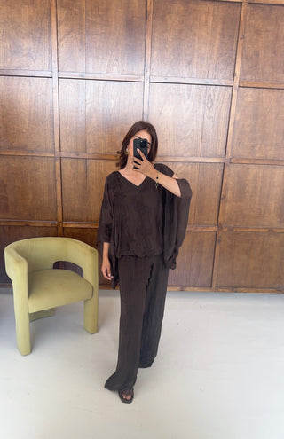 Coco embroidered chiffon silk coord- laya