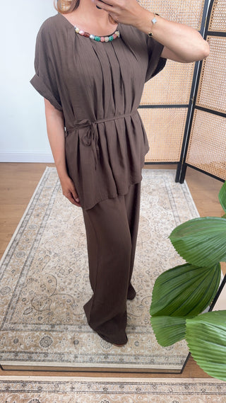 Chocolate brown coord set- ori