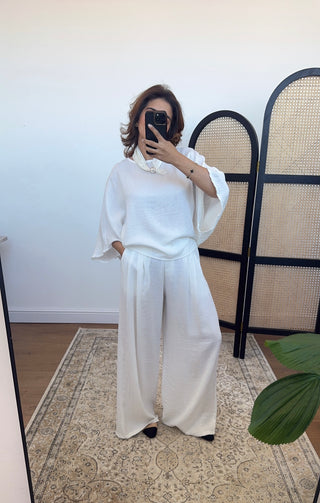 White flowy coord set- naiara - Fash Focused