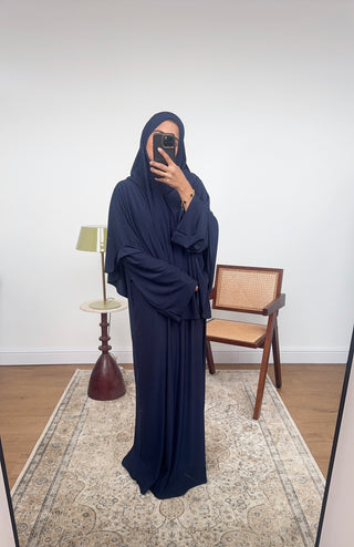 navy jersey khimar set- haya - Fash Focused