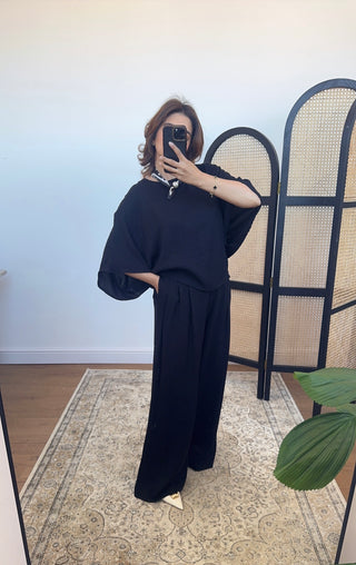 Black flowy coord set- naiara - Fash Focused