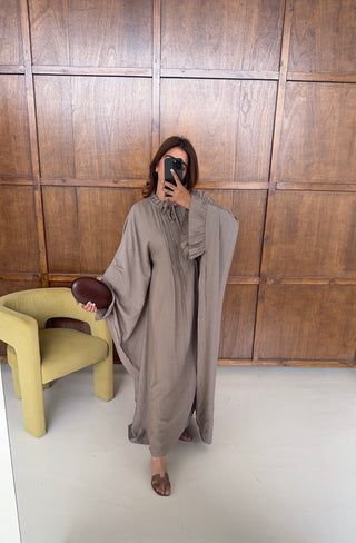 Taupe high neck dress- solea