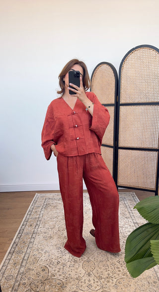 Rust leaf flow coord- fifi