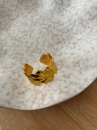 Gold leaf cuff bangle - Fash Focused