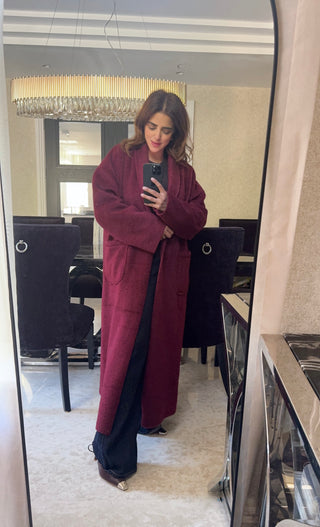 Burgandy Coatigan - canan - Fash Focused