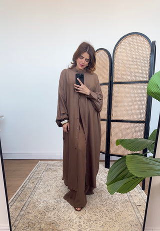 Chocolate two piece dress set- taya - Fash Focused