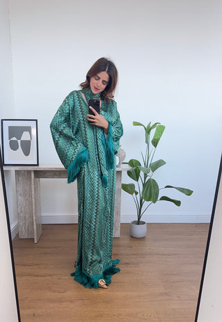 Emerald printed fringe dress- vinya