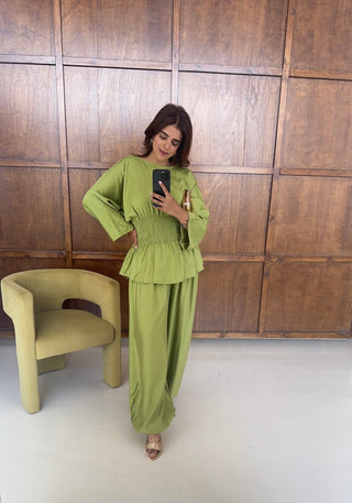 Lime shirred coord- solea