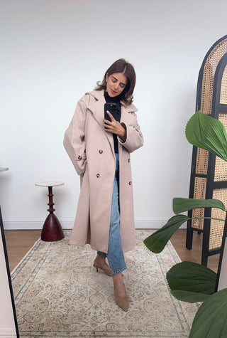 Beige collar coat- fina