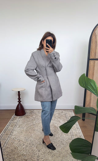Taupe brushed blazer jacket- iela