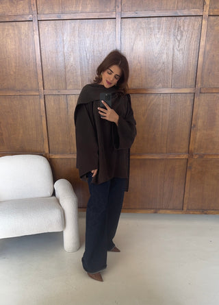 Coco suede top with scarf- Lana