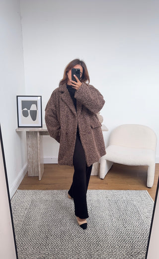 Coco brushed blazer jacket- iela - Fash Focused