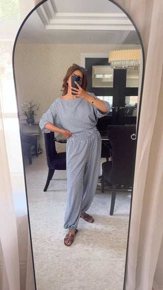 Navy gingham coord- rera