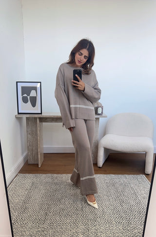taupe knit coord- helma - Fash Focused