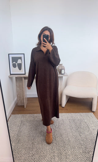 coco collar velvet dress- elisa - Fash Focused