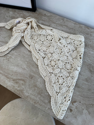 Cream crochet waist belt - Fash Focused