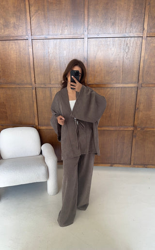 Taupe suede coord- dalia