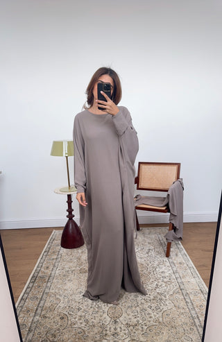 taupe khimar set- kara