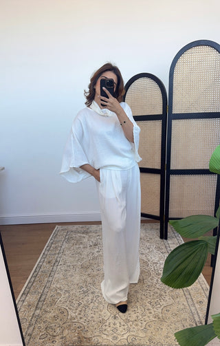 White flowy coord set- naiara - Fash Focused