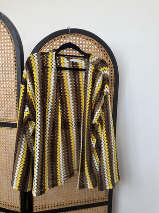Brown/ yellow Crochet kimono - sana