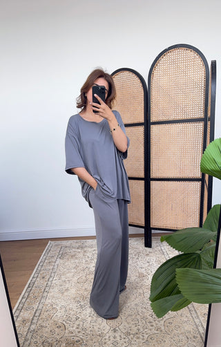 Charcoal casual t shirt coord - Fash Focused