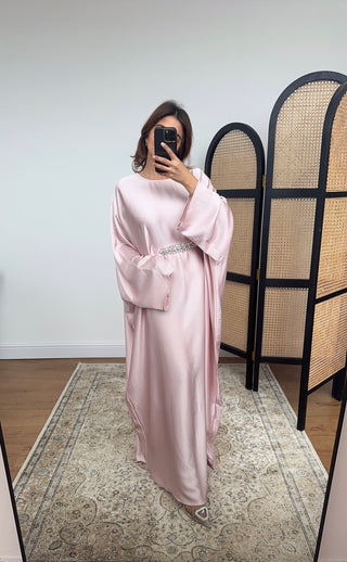 Pink butterfly waist embellishment dress- sakina - Fash Focused