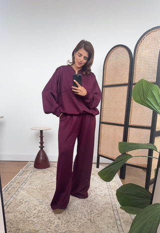 Burgandy zip coord - Mia