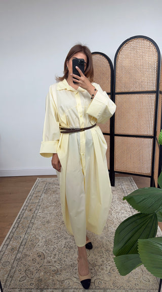 Lemon cotton shirt dress- fatin - Fash Focused