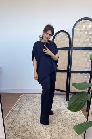 Navy Assymetric jogger coord- lici - Fash Focused