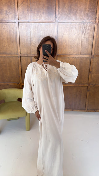 Cream embroidered dress- saria