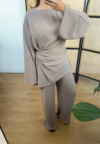 Mocha twist tie back coord- riva