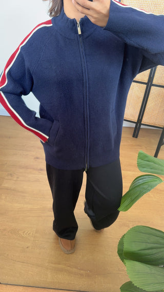 Navy zip cardigan- iva
