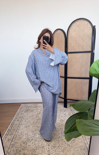 blue stripe coord - Daisy - Fash Focused