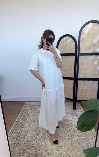 White T shirt dress- vela - Fash Focused