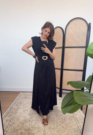 Black dress with buckle detail- chaia