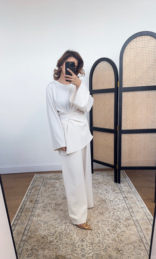 Cream twist tie back coord- viva - Fash Focused