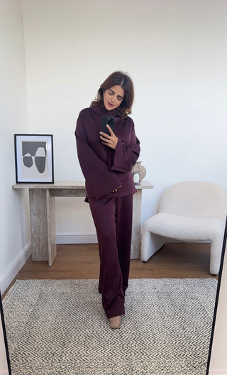 Burgandy basic coord with back tie-kia - Fash Focused