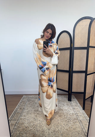Blue floral print dress - Amina - Fash Focused