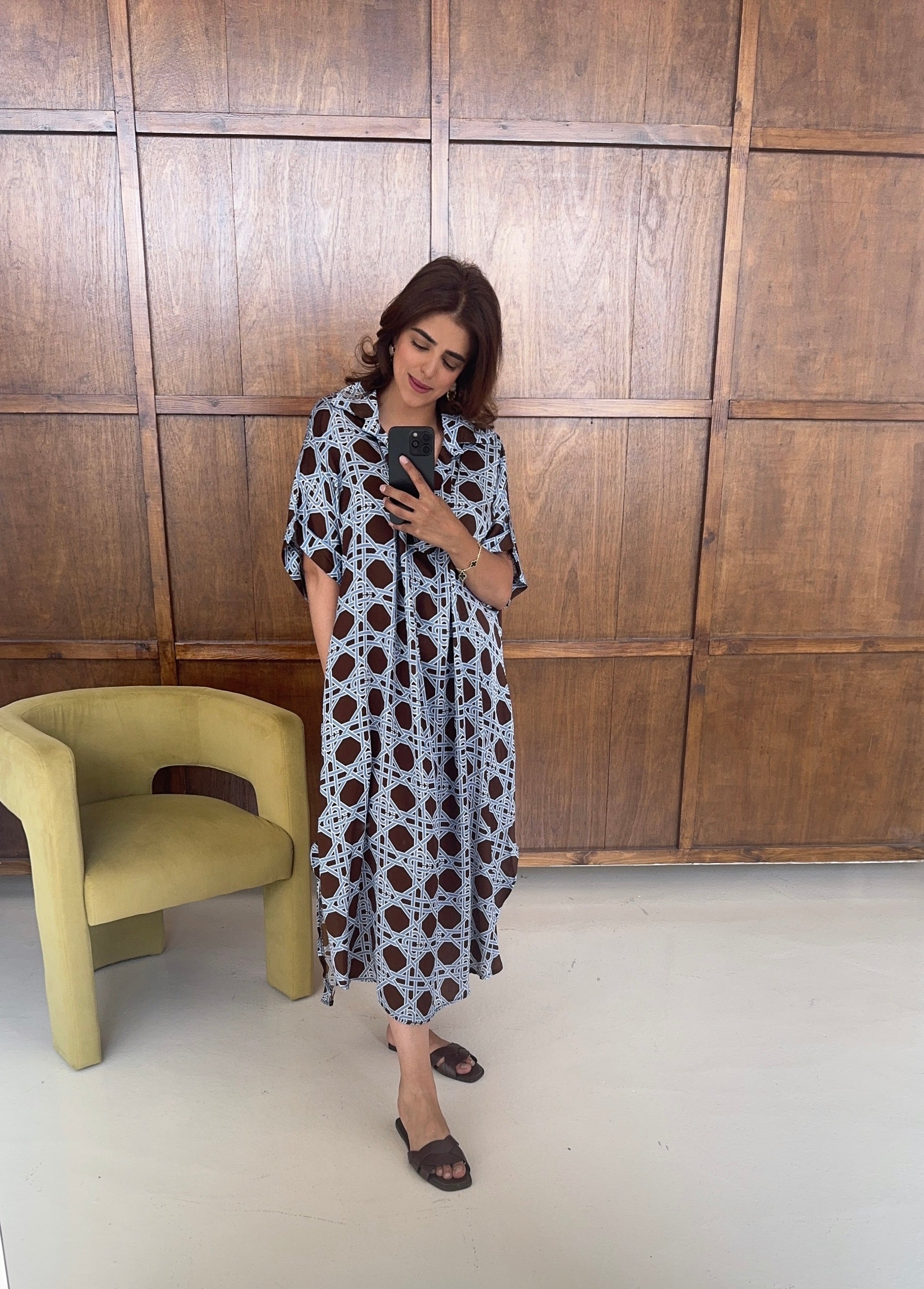 Coco/blue chain print dress- hera