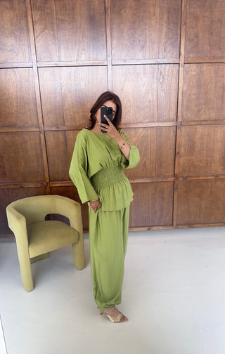 Lime shirred coord- solea
