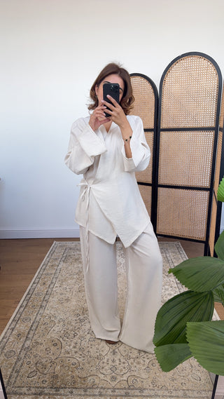 Cream wrap coord- numa - Fash Focused