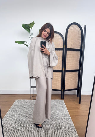 Taupe tie coord - Elsa - Fash Focused