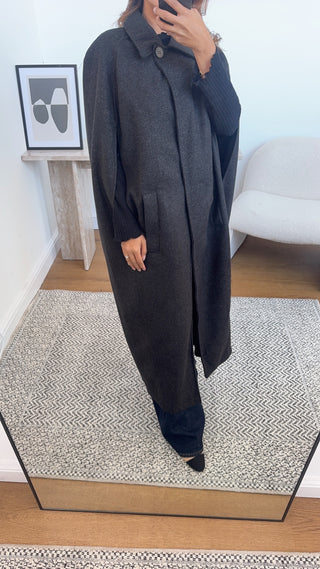 Black cape coat- freya - Fash Focused