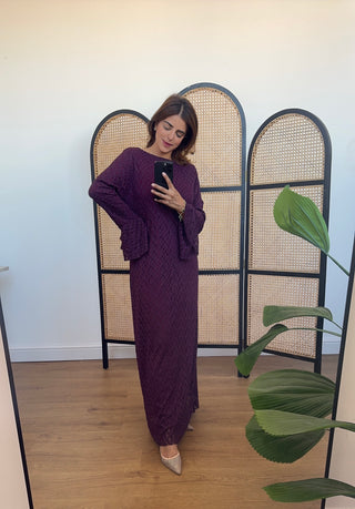 Plum fully lined lace dress- jayna
