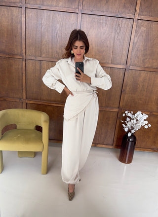 Ivory four piece lace wrap coord- catia