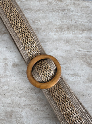 Brown Sahara weave stretch belt