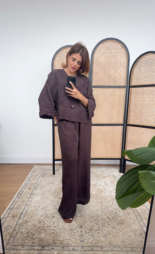 Chocolate leaf flow coord- fifi