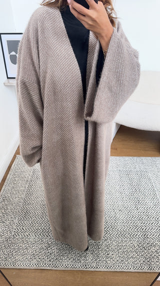 Aya kimono coatigan taupe - Fash Focused
