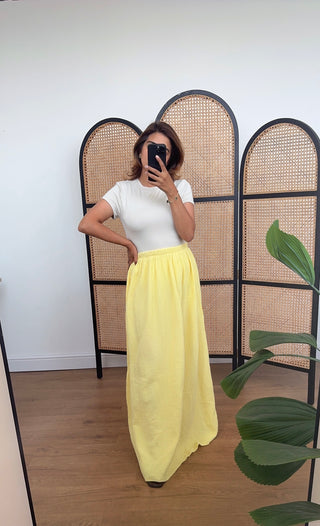 Yellow cheesecloth maxi skirt - viva